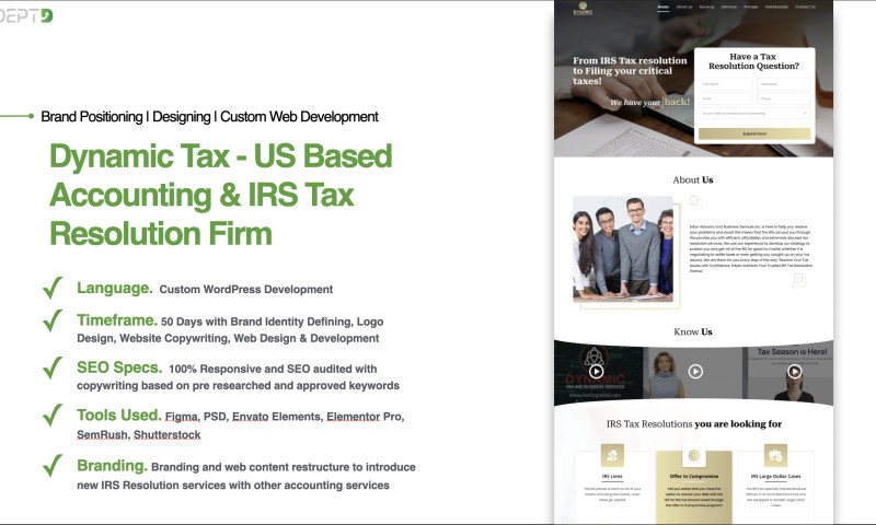 Dynamic Tax Firm - US Based Web Content and Custom Website Designin