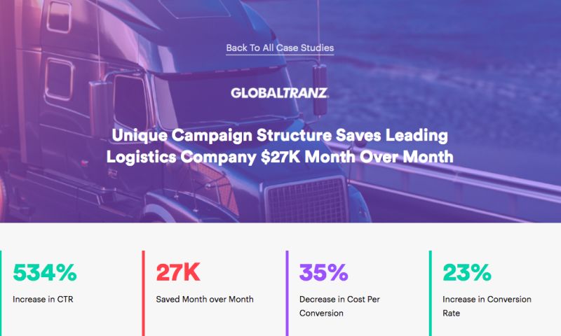Unique Campaign Structure Saves Leading Logistics Company $27K Month Over Month
