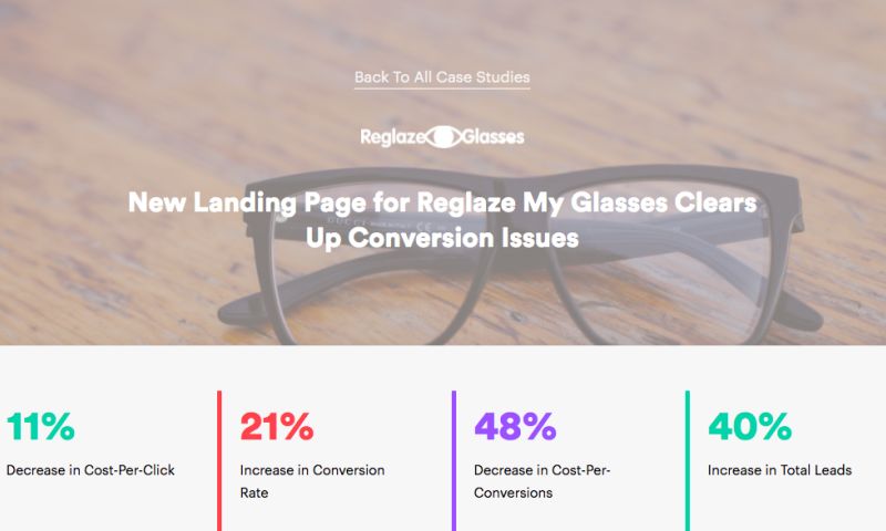 New Landing Page for Reglaze My Glasses Clears Up Conversion Issues