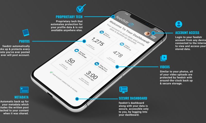 feedstr - Social Media Data Protection App - Build, Logo & UI Design