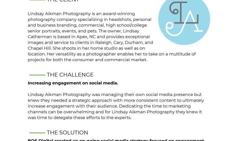 How Lindsay Aikman Photography Increased Engagement by 41%