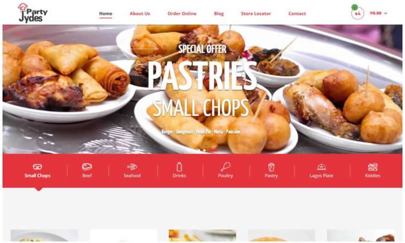 Jydes E-commerce Food Website Development