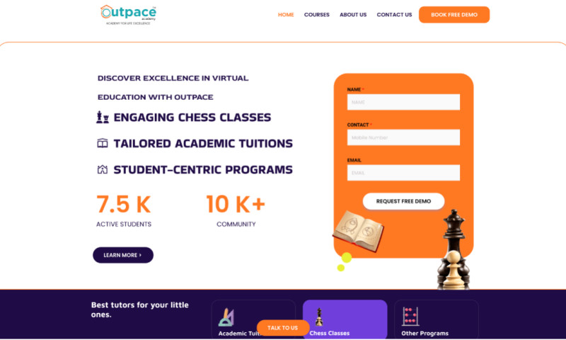 Outpace Academy Website