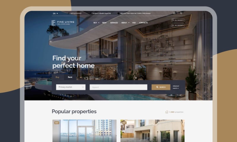 Business site Fine Living