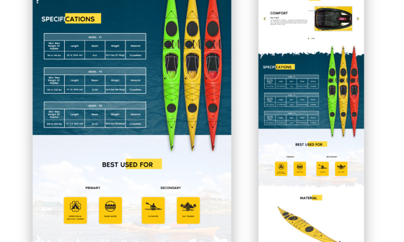 Kayak and Boating Website Design and Development Services