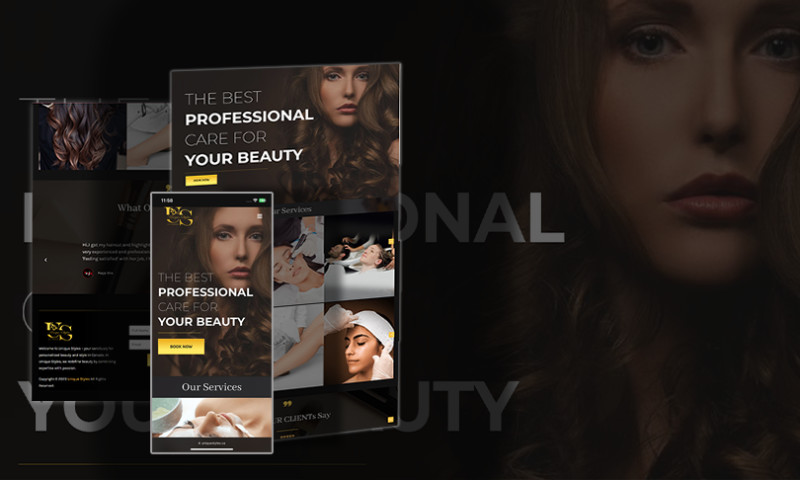 Website for Unique Styles Salon