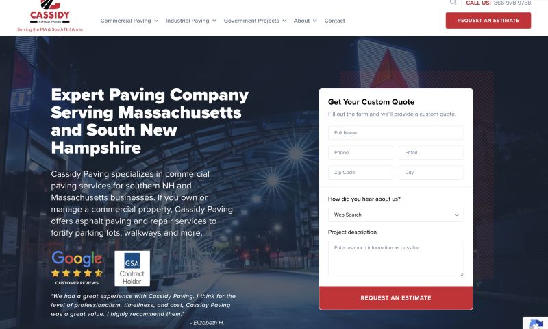 Cassidy Paving Website