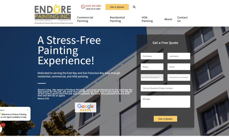 Endure Painting Website