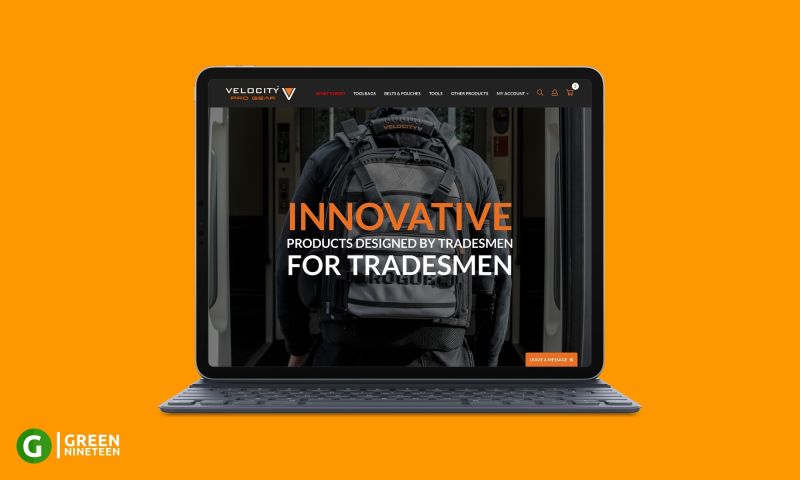 Website design for a toolbag manufacturer