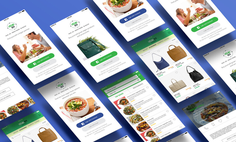 UX/UI Design for an app for Vegan Enthusiasts