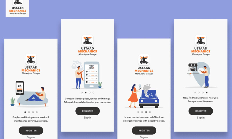 Ustaad Mechanics - UX UI and Branding