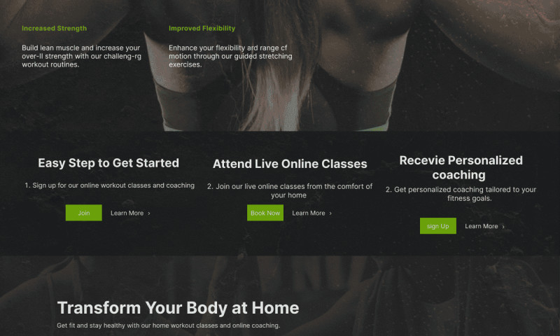 One Page Gym Website