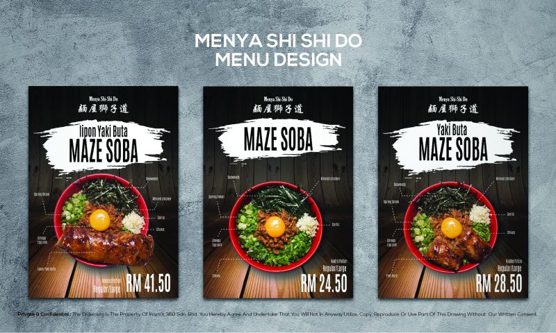 "Menya Shi Shi Do" Menu Design