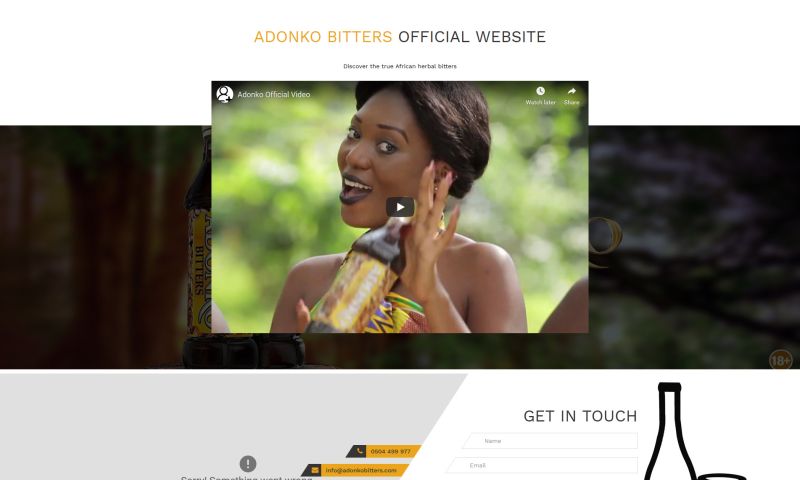 Adonko Bitters Website