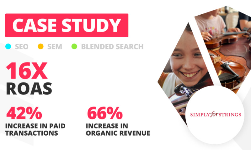 Blended Search Marketing Case Study for Simply for Strings | LION Digital