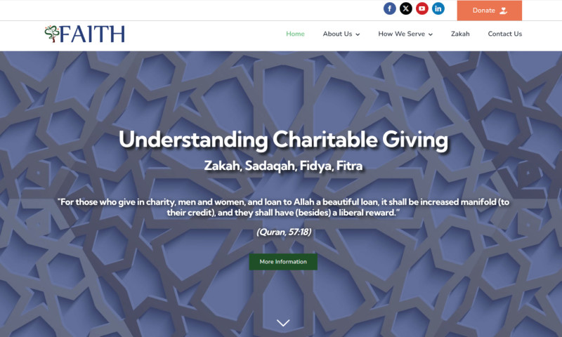 FAITH Website Design & Donation Management System