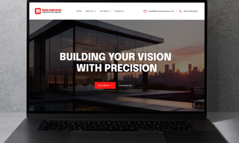 Moss Carpenter Construction Company Website Redesign