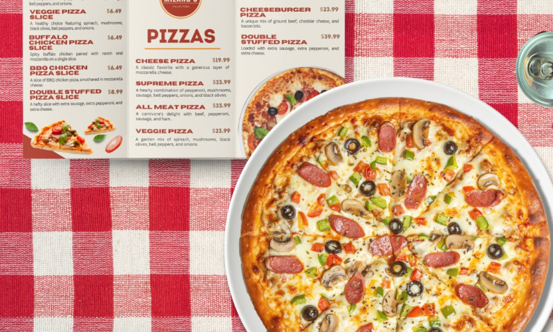 Milanos Pizza Menu Design