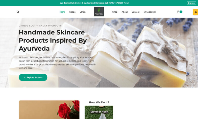 Eye-Catching Ecommerce Store for a Skin Care Brand