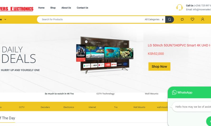 Movers Electronics Ecommerce Website