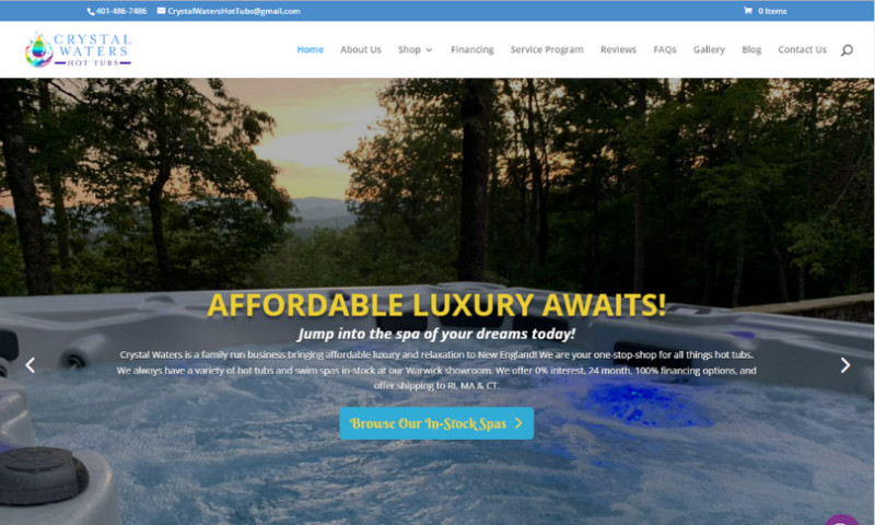 Website Design, Branding & CRM: Crystal Waters Hot Tubs
