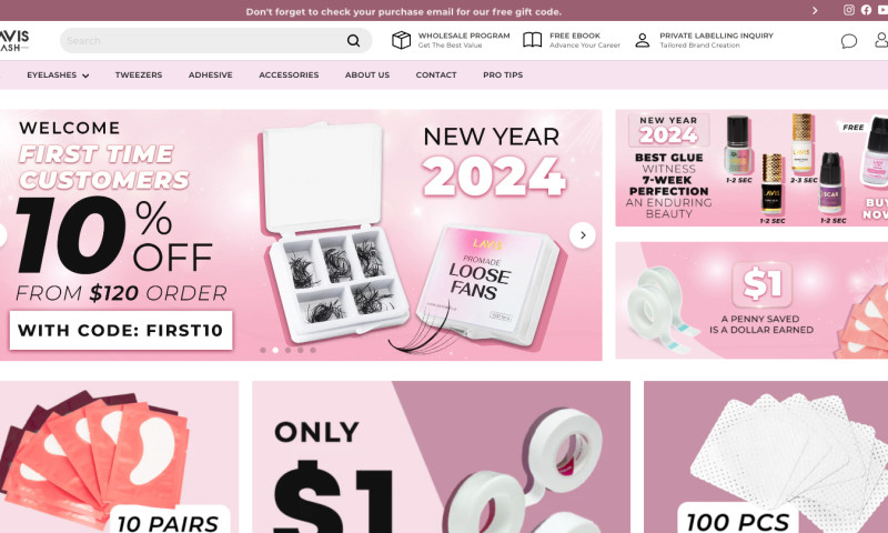 Shopify Development for Eyelash Extension Supplies