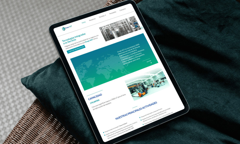 Informative website for a company dedicated to stainless steel systems and equipment for the industry in general