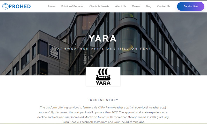 YARA Farmweather App's One Million Feat