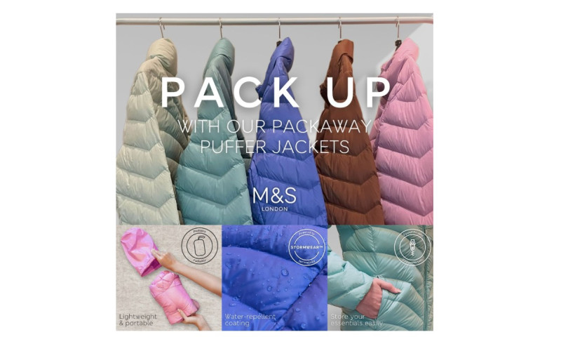 M&S Puffer Jacket Social Media Post