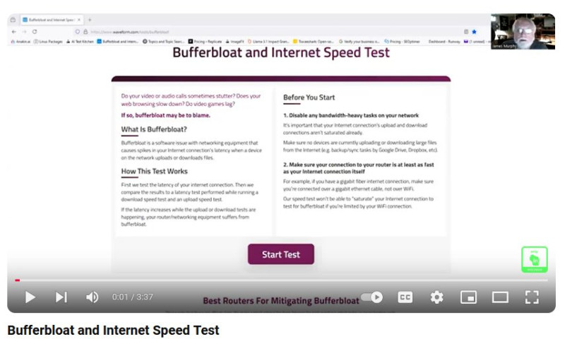 Bufferbloat and Internet Speed Test