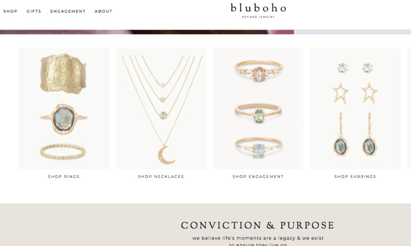 Bluboho - e commerce jewelry website Dubai