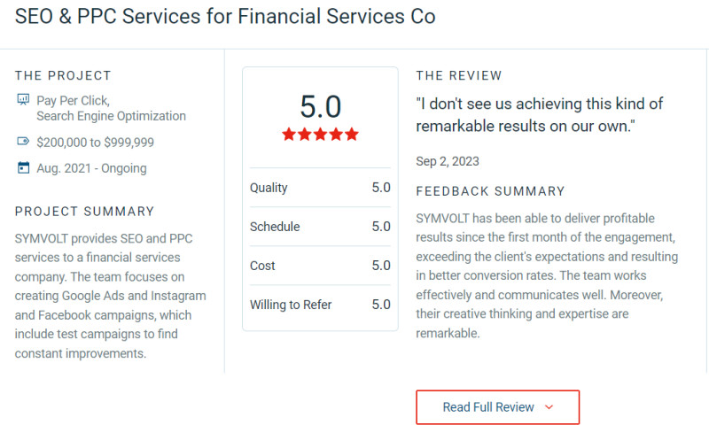 SEO & PPC Services for a Financial Services Company