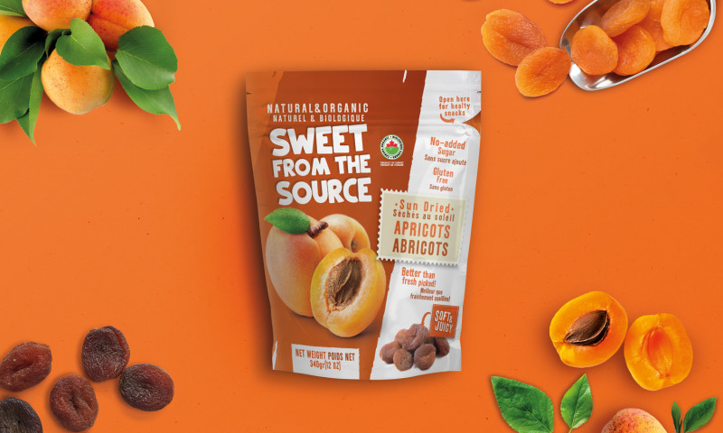 Sweet From the Source Dried Fruits Packaging Design