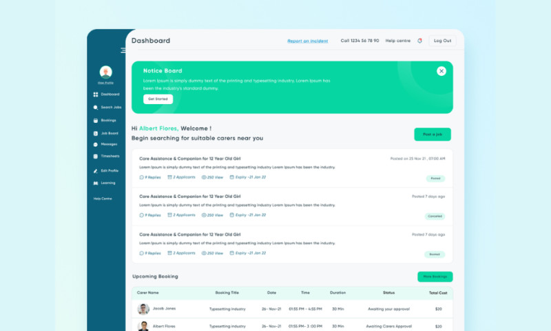 HireCare - Dashboard