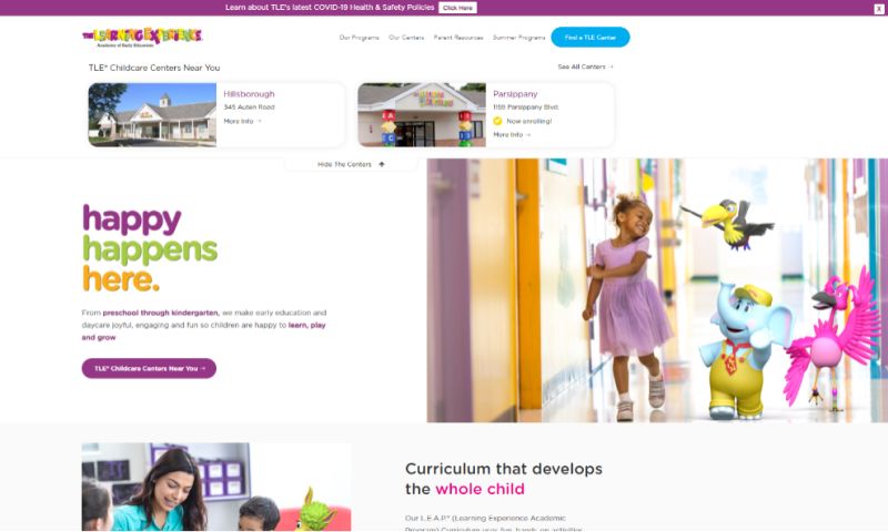 Site redesign for national early childhood centers