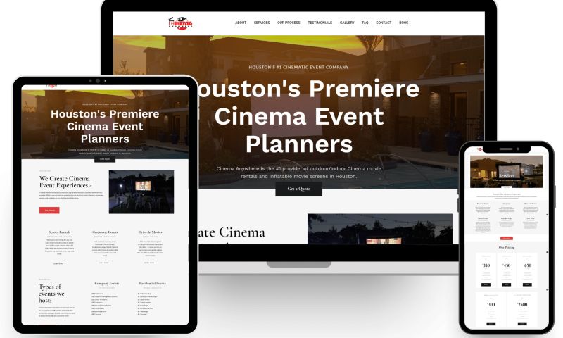 Cinema Anywhere Franchise Web Design