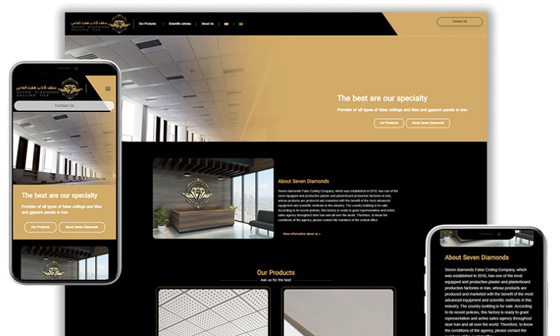 Web Design For SEVEM DIAMONDS CELLING TILED